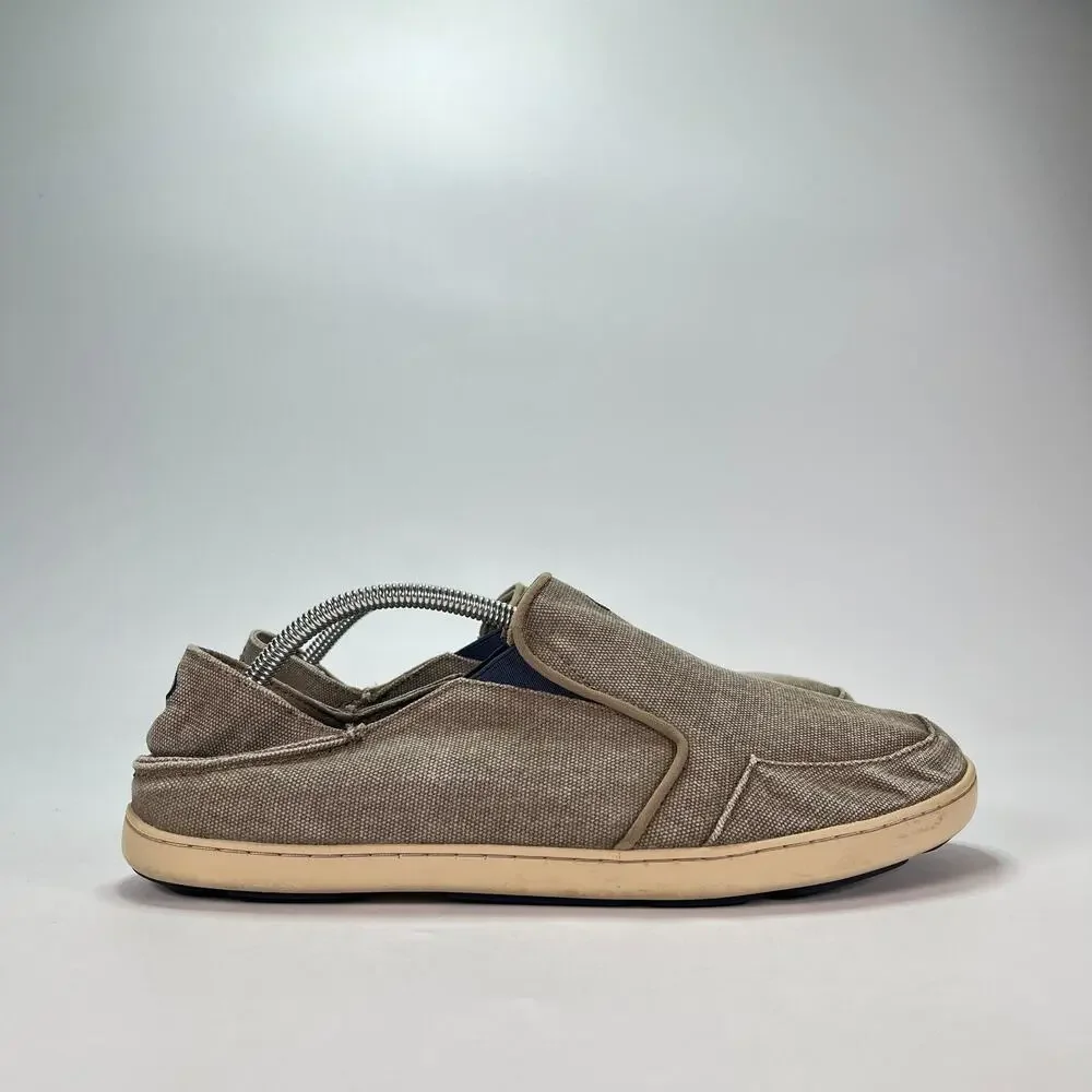 OluKai Nohea Lole Washed Brown Casual Slip On Shoes 10346-101DE Men's Size 11